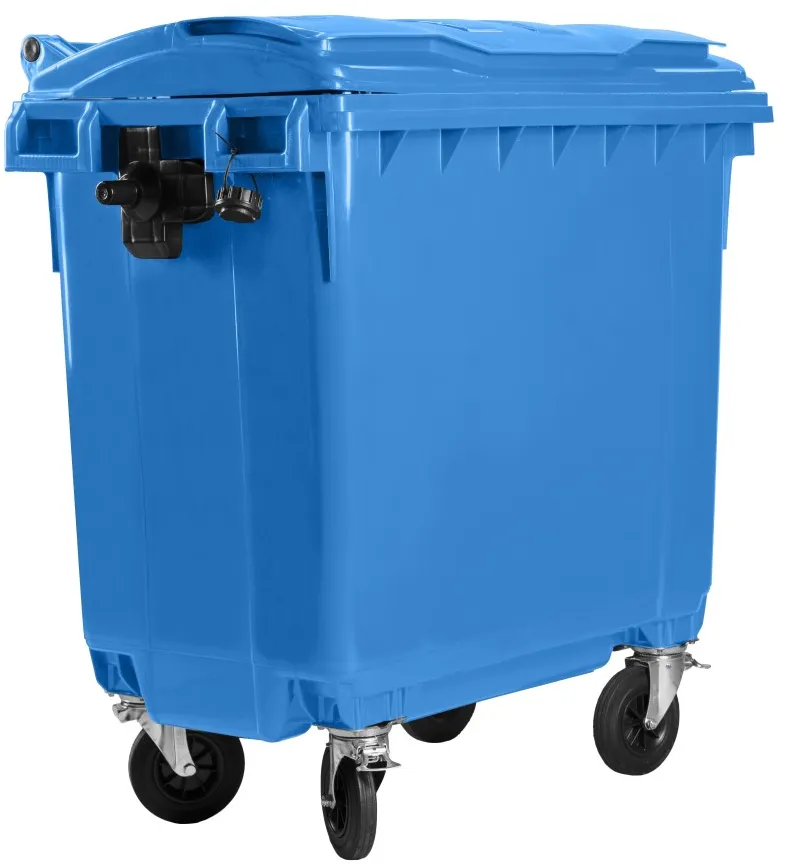 Hardwex Müllcontainer 660 l Blau mit Flachdeckel