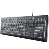 Trust Primo Französisches AZERTY-Layout Beleuchtete Tastatur, Schwarz