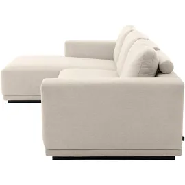 Musterring Ecksofa MUSTERRING "JustB PM200, Holzrahmen in schwarz, wahlw. Sitzvorzug, Breite 316cm", beige (nature), B:316cm H:78cm T:166cm, 94% Polyester, 6% Nylon, Sofas, Ecksofa, Anreihsofa rechts & Longchair links, mit Armlehnen, inkl. Rückenkissen