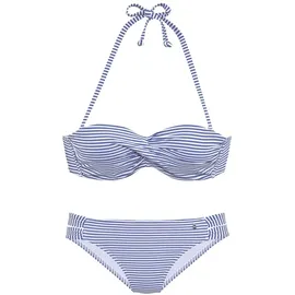s.Oliver Bügel-Bandeau-Bikini Damen hellblau-weiß Gr.34 Cup C