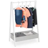 Relaxdays Garderobenständer Kinder 99 x 63,5 x 42 cm Grau-Weiß