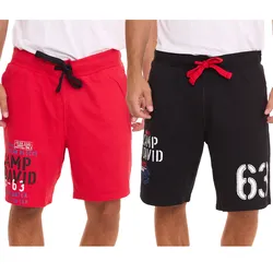 CAMP DAVID Herren Sweat-Shorts mit Baumwollanteil Sommer-Shorts Limited Edition von Dieter Bohlen Schwarz oder Rot - M