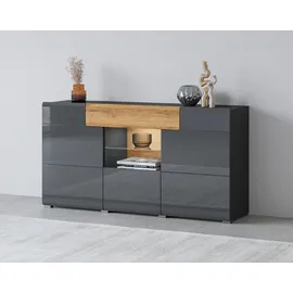 OTTO home Sideboard Toledo 159 x 83,4 x 37 cm Weiß / Schwarz