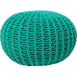 Pouf smaragdgrün ⌀ 50 cm CONRAD