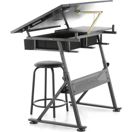 FROMM & STARCK Zeichentisch - 115 x 60 cm - neig- und höhenverstellbar mit Hocker