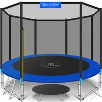 Kesser Trampoline Komplettset 366 cm inkl. Sicherheitsnetz, Leiter und Randabdeckung blau