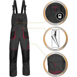 Art.Master Arbeitskleidung ART.MaSter Classic schwarz/orange Latzhose 54 - Schwarz - 54
