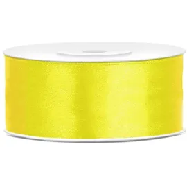 Partydeco Satinband 25 m gelb 25 mm