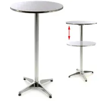 VCM Stehtisch Bistrotisch 60 x 110 cm Silber