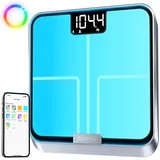 RENPHO Körperfettwaage Farbenfroh, Personenwaage Intelligente Bluetooth Waage Personen, anpassbare Waagenfarben, wiederaufladbare Waage, ITO-Beschichtung, 180 kg,