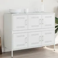 VidaXL Sideboard Weiß 100,5x39x79 cm Stahl - Weiß