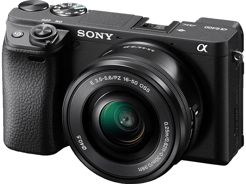 SONY Alpha 6400 Kit (ILCE-6400L) Systemkamera mit Objektiv 16-50 mm, 7,6 cm Display Touchscreen, WLAN