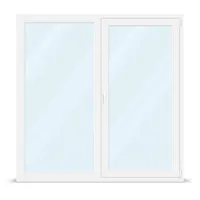 Balkontür zweiteilig, Kunststoff-Profil aluplast IDEAL® 4000, Weiß, 200x200 cm, Dreh-Kipp rechts, Festverglasung links, nach Maß