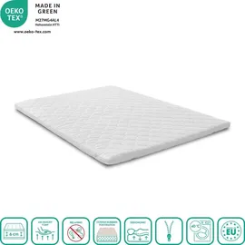 matratzen discount Weicher viskoelastischer Matratzentopper 140 x 200 cm weiß