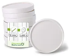 Greenbox Einweg Eisbecher Deckel, rund, Ø 9,2 cm DFC06762 , 1 Karton = 20 Packungen à 50 Stück, weiß