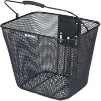 Basil Bilbao Fahrradkorb vorne, Schwarz, wetterfest, KF-kompatibel – robuster Lenkerkorb für Schule, Arbeit & tägliche Einkäufe, vielseitig & praktisch.