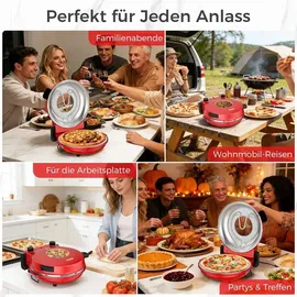 yashe Elektrischer Pizzaofen für die Arbeitsplatte mit Pizzastein, Einstellbare Temperatur & Timer,