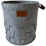 Hti-Living Wäschekorb 55 Liter Briena Filz Hellgrau