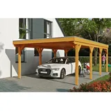 SKANHOLZ Carport Grunewald 4,27 x 7,96 m eiche hell inkl. EPDM-Dach