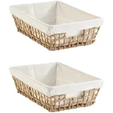 Home4You Aufbewahrungskorb 30 x 20 cm 2-tlg. beige-braun