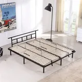 i-flair Metallbett 180x200 cm, Futonbett mit stabilem Metallrahmen - für alle Matratzen geeignet