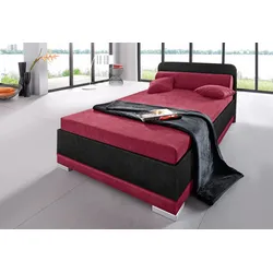Maintal Polsterbett, in verschiedenen Ausführungen, bordeauxrot/schwarz, Betten, 45153732-0 Microvelours   Mit Bettkasten