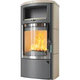 Kaminofen HARK 44 GT FlameKat 7 kW - Ofenkacheln: Creme - Korpus: titan/verchr.