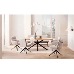Esstisch HOME AFFAIRE, beige (natur, schwarz, natur), B:160cm H:77cm, Tische