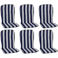 BEO Sitzauflage Hochlehner Mono 6er-Set Blau-Weiß gestreift