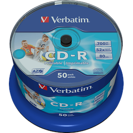 Verbatim CD-R 700MB 52x bedruckbar 50er Spindel (43438)