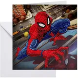 Craft Buddy CCK-MCU905 - Crystal Art Card Kit, Marvel Spiderman, 18x18 cm, Diamond Painting, Kunst-Grußkarte