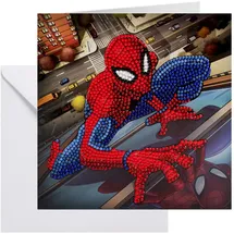 Craft Buddy CCK-MCU905 - Crystal Art Card Kit, Marvel Spiderman, 18x18 cm, Diamond Painting, Kunst-Grußkarte
