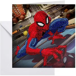Craft Buddy CCK-MCU905 - Crystal Art Card Kit, Marvel Spiderman, 18x18 cm, Diamond Painting, Kunst-Grußkarte