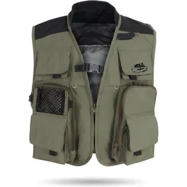 normani Outdoor Sports Herren Anglerweste Manta in Oliv | Gr.: 3XL