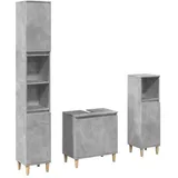 vidaXL Badmöbel-Set Betongrau 3-tlg. Grau