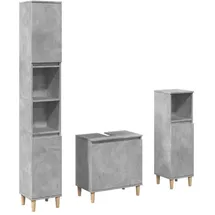 vidaXL Badmöbel-Set Betongrau 3-tlg. Grau