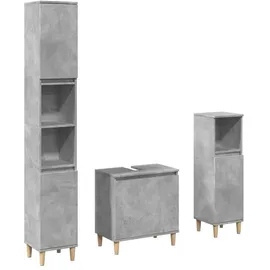 vidaXL Badmöbel-Set Betongrau 3-tlg. Grau