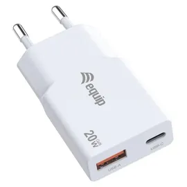 Equip 2-Port 20W GaN Slim USB PD-Ladegerät, USB-C x1, USB-A x1