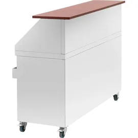 Royal Catering Mobile Cocktail-Station 150 cm Theke in Holzoptik Eisbehälter Flaschenhalter -