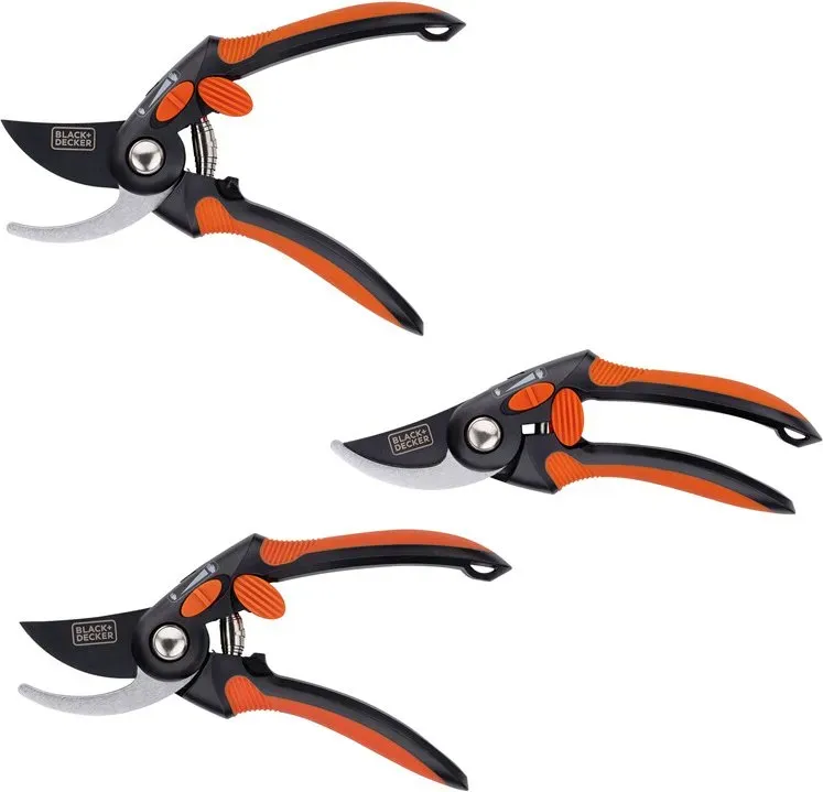 BLACK+DECKER Astscheren - Gehärtete Stahlklingen - Schwarz/Orange