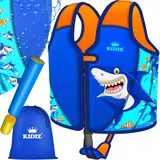 KIDIZ® Schwimmweste Kinder L 5-9 Jahre | Schwimmhilfe Jungen & Mädchen Badeweste Babys & Kleinkinder | Float Jacket Klettverschluss | Badeweste Neopren mit Wasserpistole | Sicherheitsgurt verstellbar