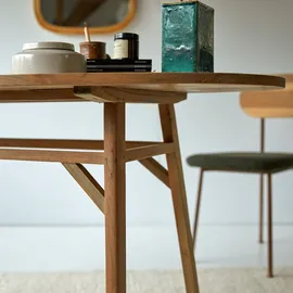 Tikamoon Schreibtisch Elena Teakholz massiv / Beige