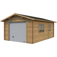 PALMAKO AS Blockbohlen-Garage, BxT: 360 x 550 cm (Außenmaße), Holz - braun