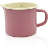 Krüger Milchtopf mit Literskala, Emaille, Rosa, 12 cm