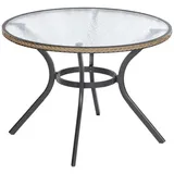 gardenson Ravenna Gartentisch 74 x 74 x 74 cm Graphit/Natur