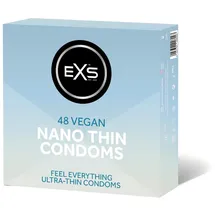 EXS Nano Thin-Kondome | Eines der dünnsten Qualitätskondome | Vegan | 48er-Pack