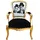 Casa Padrino Barock Salon Stuhl Textil gold