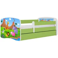 Raumhirsch furniture Kinderbett, Grün, Holzwerkstoff, Holzwerkstoff, 1 Schubladen, 80x160