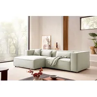 LeGer Home by Lena Gercke Eckcouch Cord 2-Sitzer Hellgrün