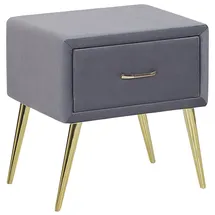 Beliani Nachttisch Flayat 38 x 46 x 49 cm Grau/Gold